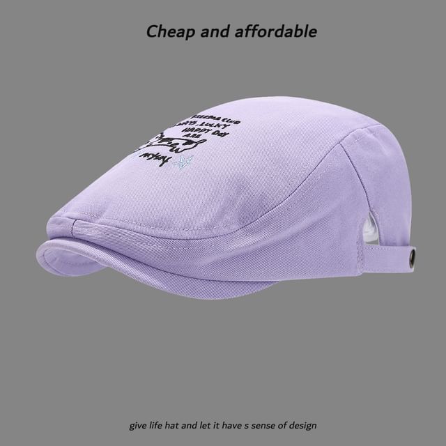 Newsboy Hat Cartoon Embroidery