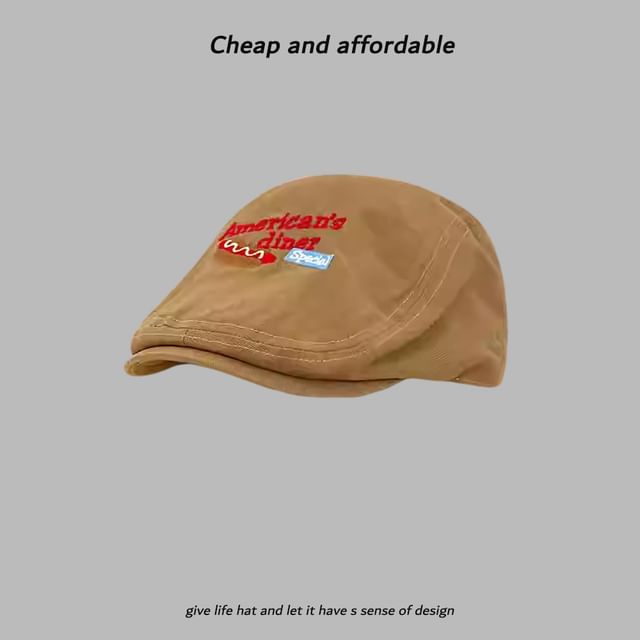Newsboy Hat Embroidery Cartoon