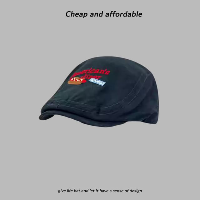 Newsboy Hat Embroidery Cartoon