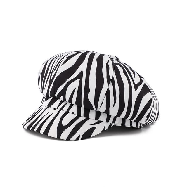 Newsboy Print Animal Cap