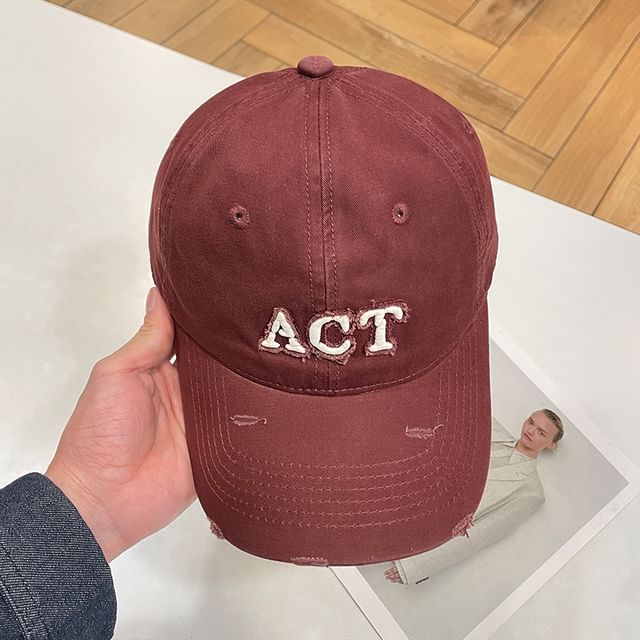 Lettering Embroidered Baseball Cap