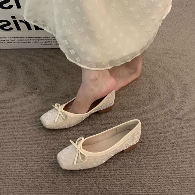 Square-Toe Bow Flats