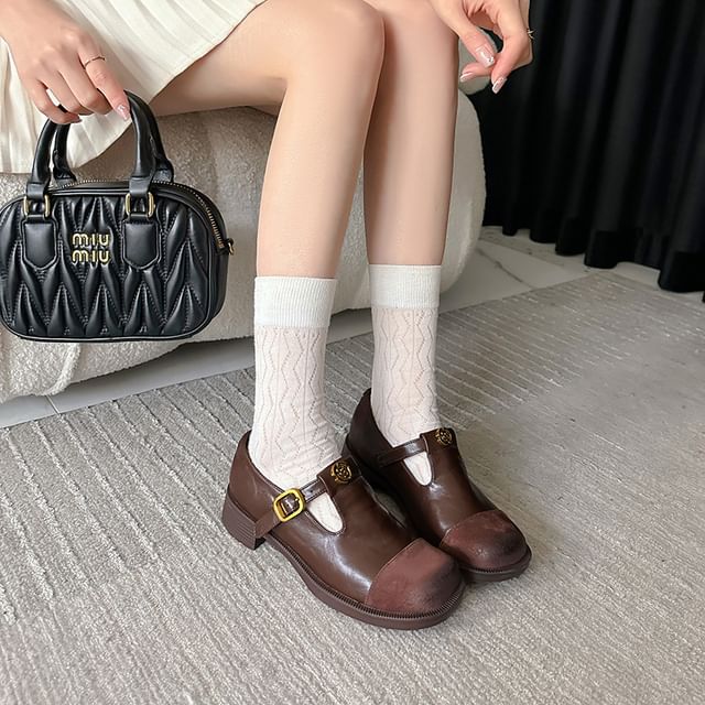 Pumps Heel Mary Cap Block Jane Toe