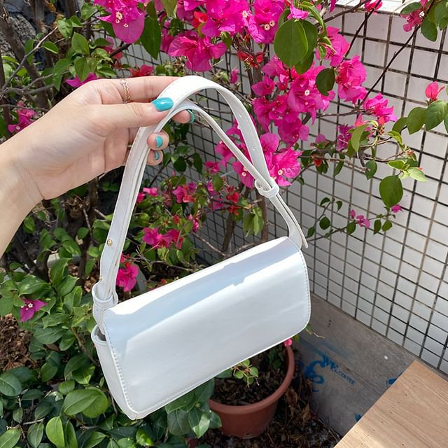 Crossbody Flap Faux Bag Plain Leather