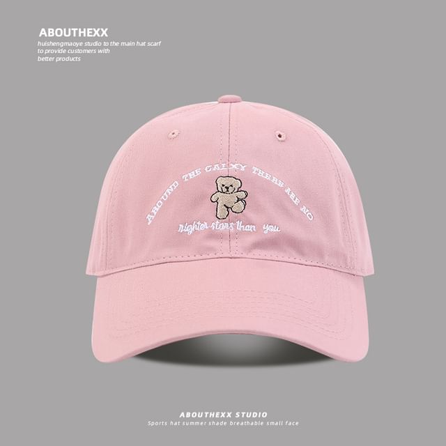 Bear Lettering Embroidered Baseball Cap