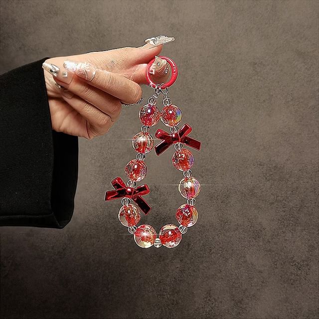 Crystal Phone Bow Strap Faux