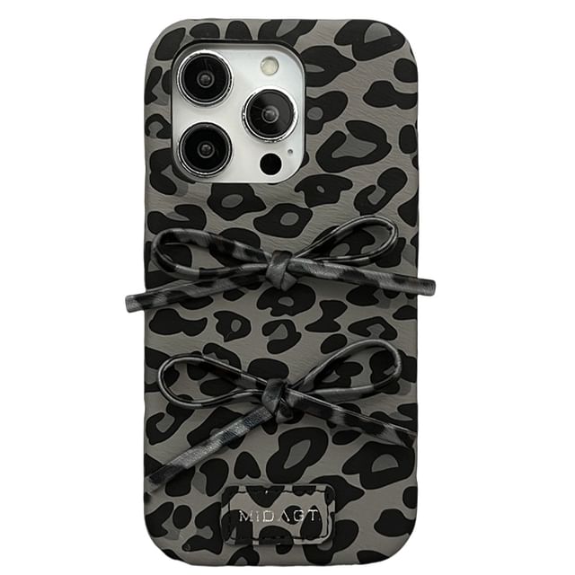 Leopard Case Bow Print Phone