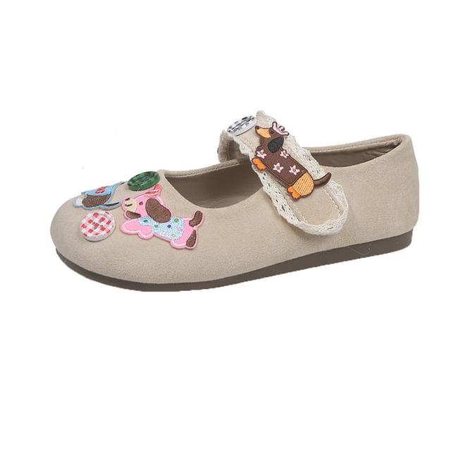 Applique Cartoon Animal Jane Mary Shoes