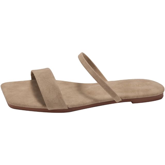 Slide Square Plain Toe Sandals
