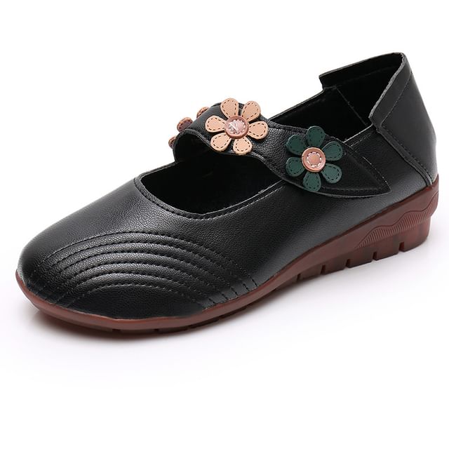 Flower Mary Leather Shoes Detail Jane Faux