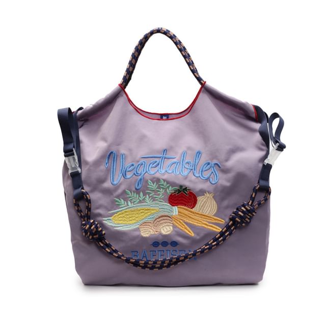 Sample Vegetable Embroidered Tote Bag