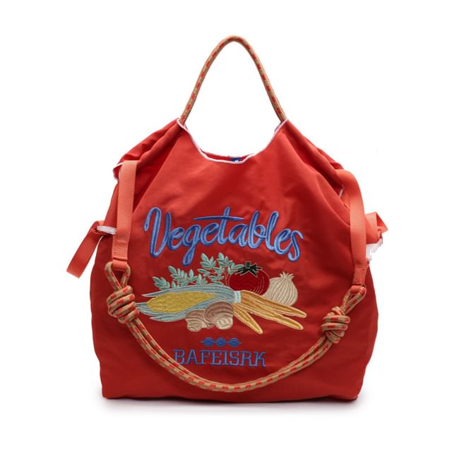 Sample Vegetable Embroidered Tote Bag