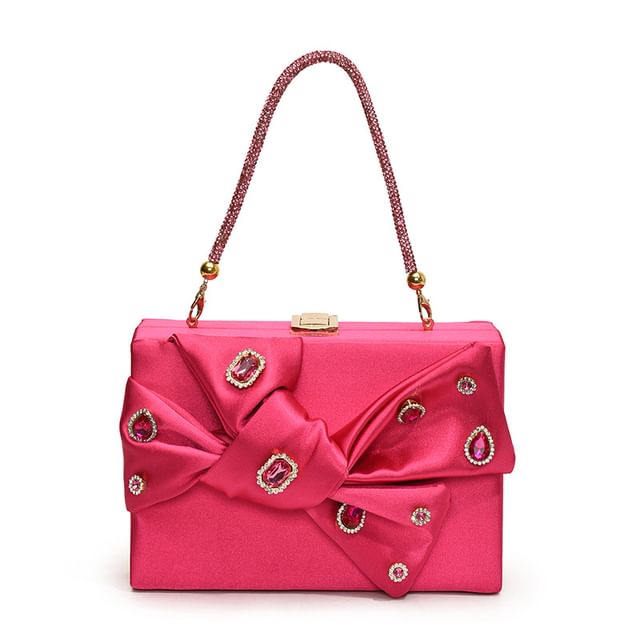 Wholesale Sample Rhinestone Bow Box Crossbody Bag