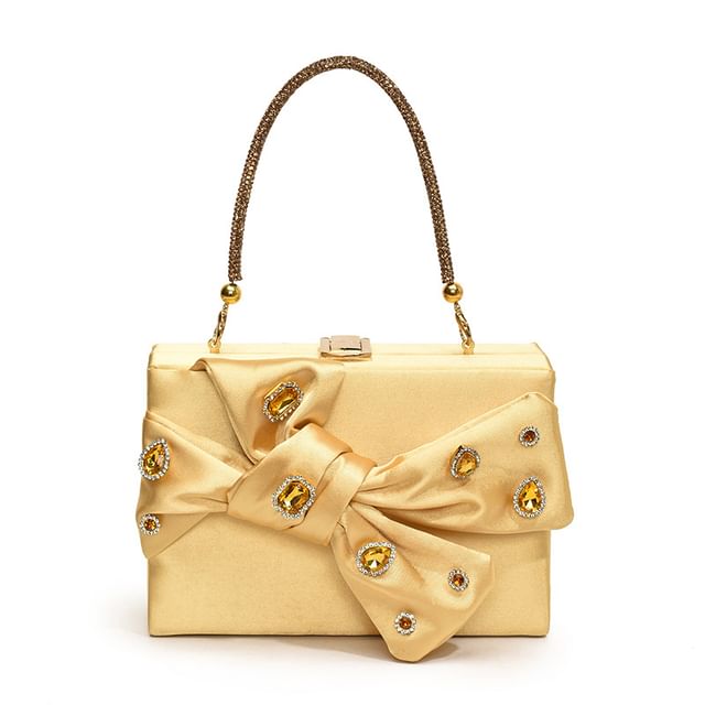 Wholesale Sample Rhinestone Bow Box Crossbody Bag