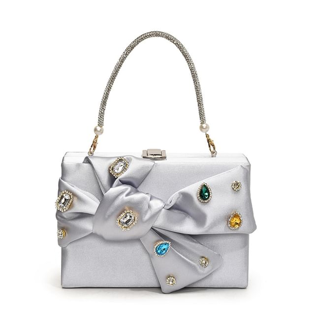 Sample Rhinestone Bow Box Crossbody Bag