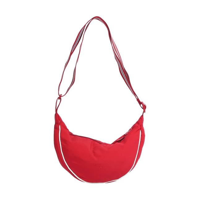 Sample Contrast Trim Striped Strap Crossbody Bag