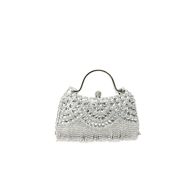 Sample Rhinestone Tasseled Chain Crossbody Bag