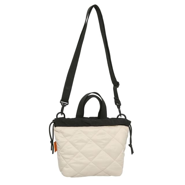 Sample Two-Tone Quilted Drawstring Crossbody Bag