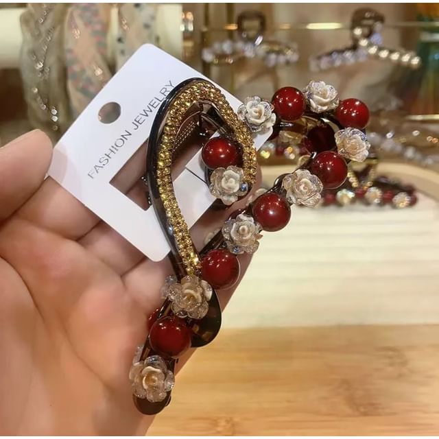 Bead Heart Claw Rhinestone Hair