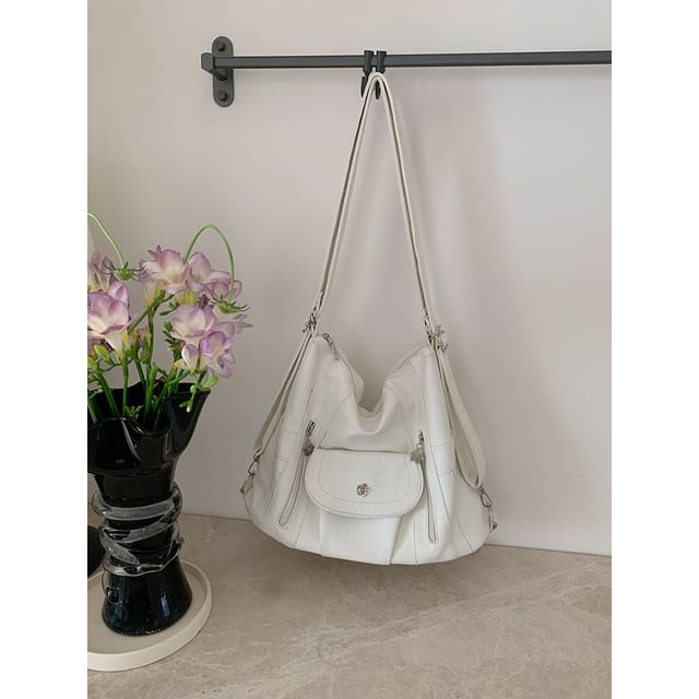 Shoulder Leather Faux Bag Plain