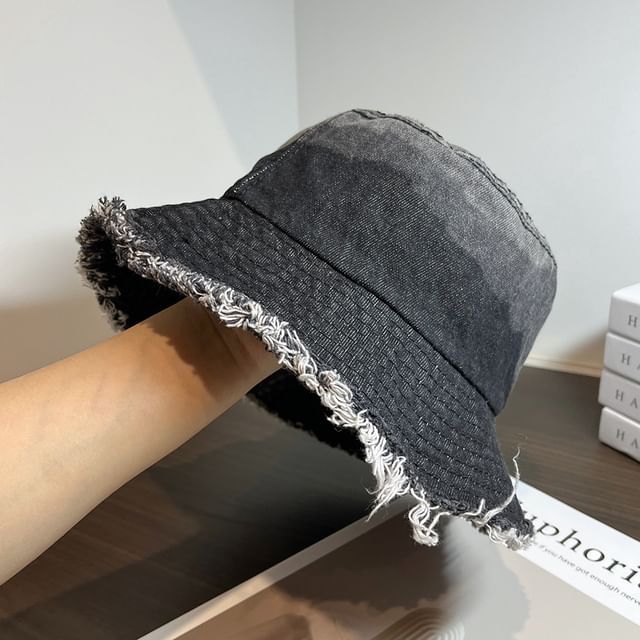 Distressed Denim Bucket Hat