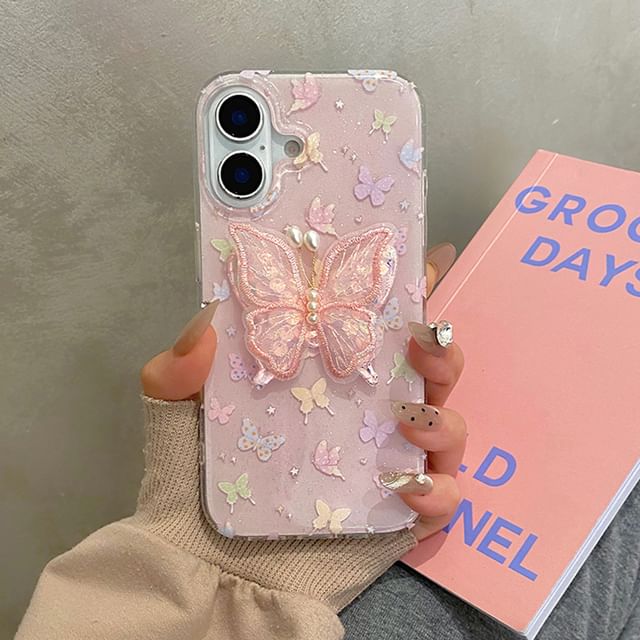 Phone Butterfly Adhesive Strap Case Decoration Set /