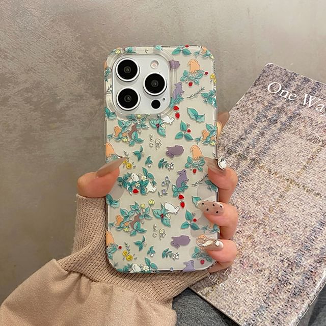 Rabbit Case Strap / Floral Set Phone