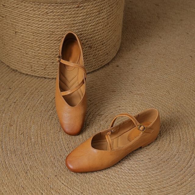 Faux Leather Pointed Flats