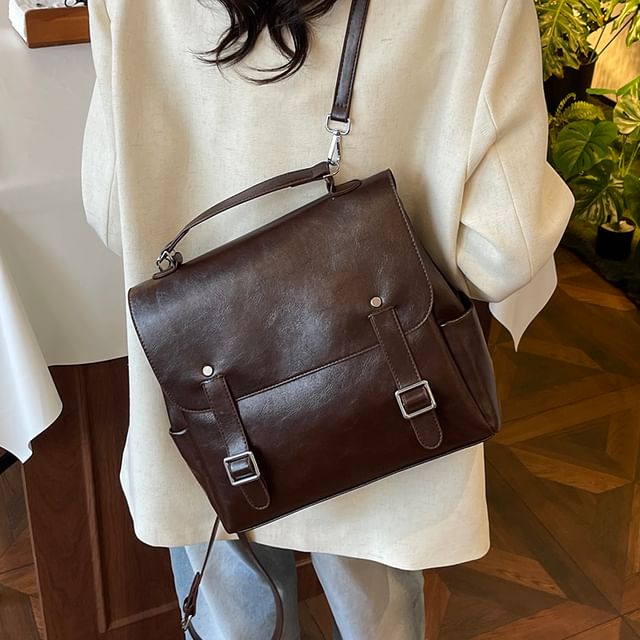 Leather Faux Backpack Satchel