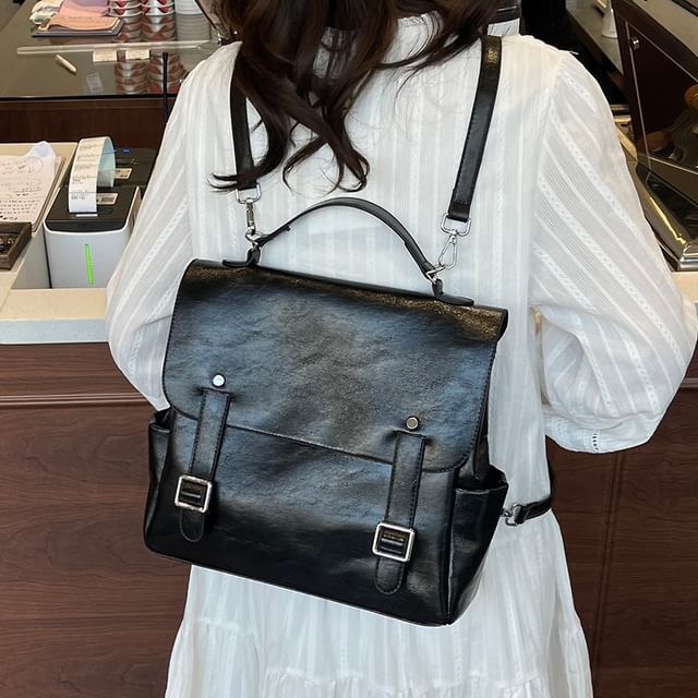 Leather Faux Backpack Satchel