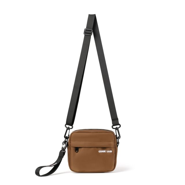 Lettering Crossbody Print Nylon Bag