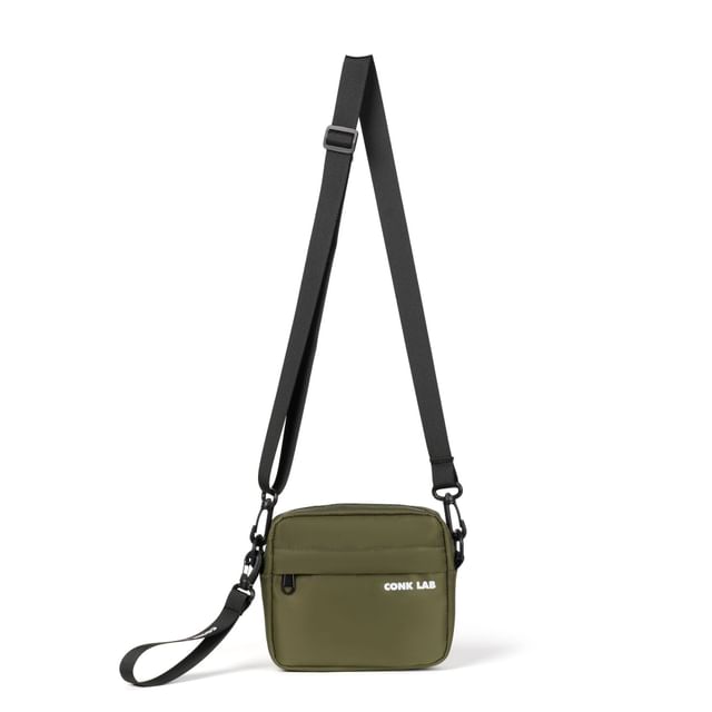 Lettering Crossbody Print Nylon Bag