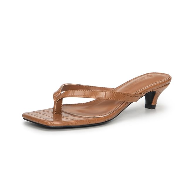 Low Heel Plain Flip Flops