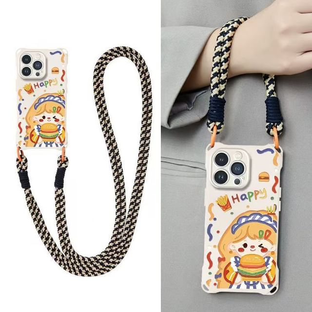 Lanyard Case / Set Strap Phone Burger Girl