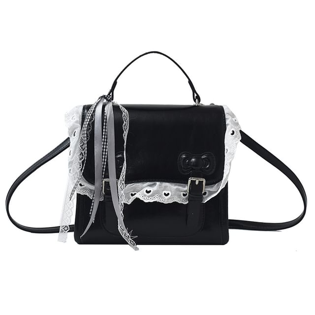 Sample Lace Trim Bow Flap Backpack