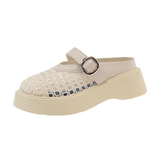 Cutout Mary Jane Mules Platform