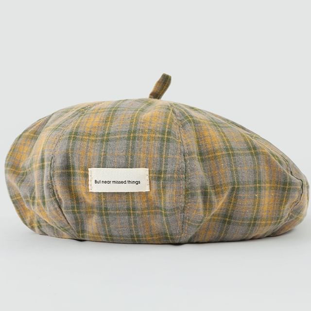 Plaid Applique Beret