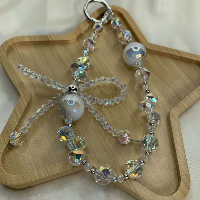 Wrist Crystal Bow Faux Strap Beaded Phone