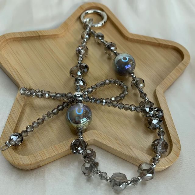 Wrist Crystal Bow Faux Strap Beaded Phone