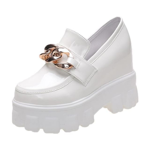 Platform Wedge Loafers Hidden
