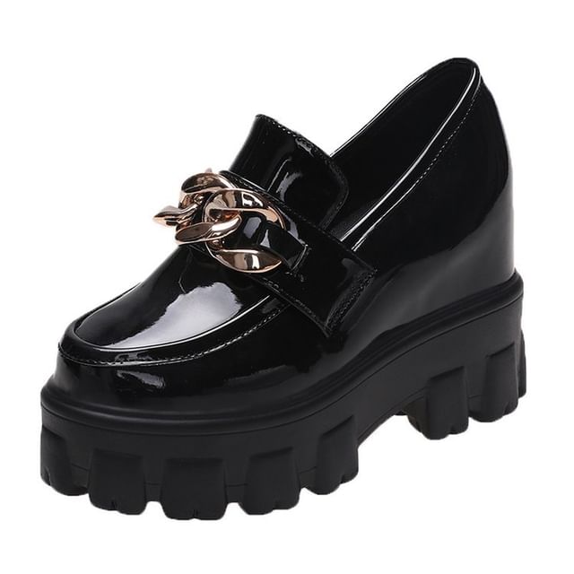 Platform Wedge Loafers Hidden