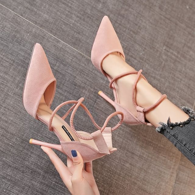 Pointed Pumps Strapped Toe Stiletto