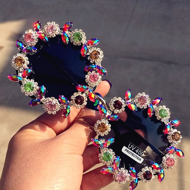 Floral Sunglasses Rhinestone