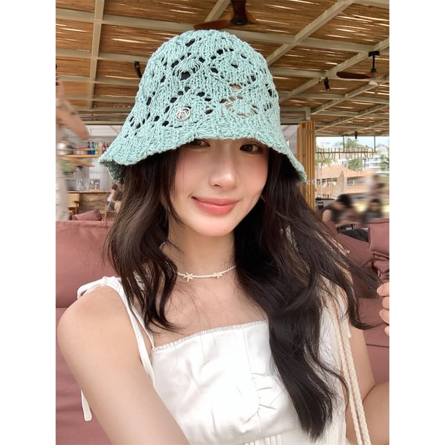 Crochet Bucket Hat Straw