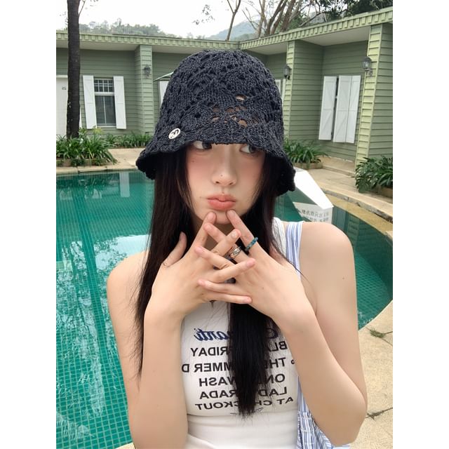 Crochet Bucket Hat Straw