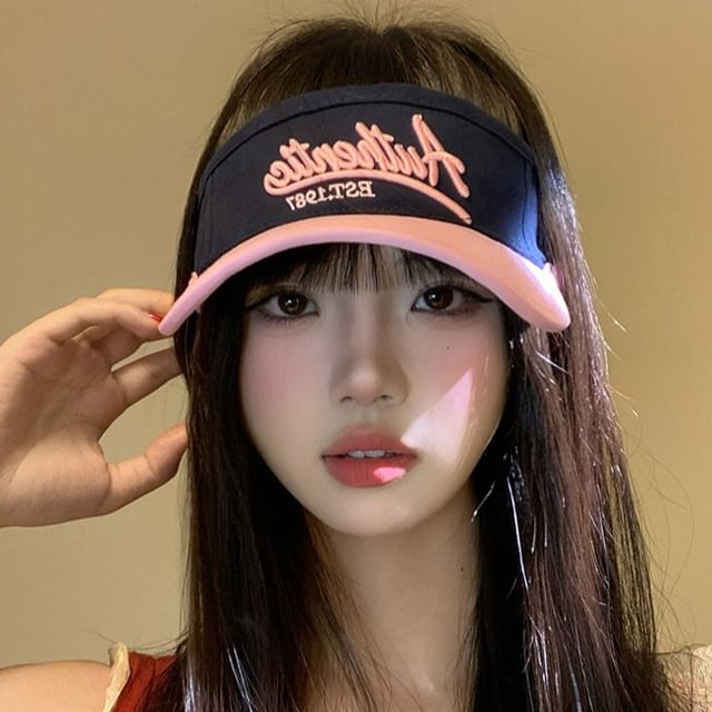 Wholesale Sample Lettering Embroidered Two-Tone Sun Visor