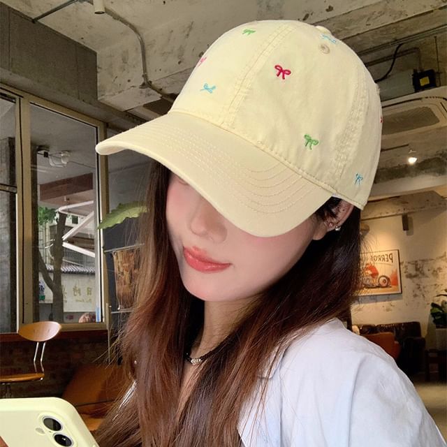 Sample Bow Embroidered Baseball Cap