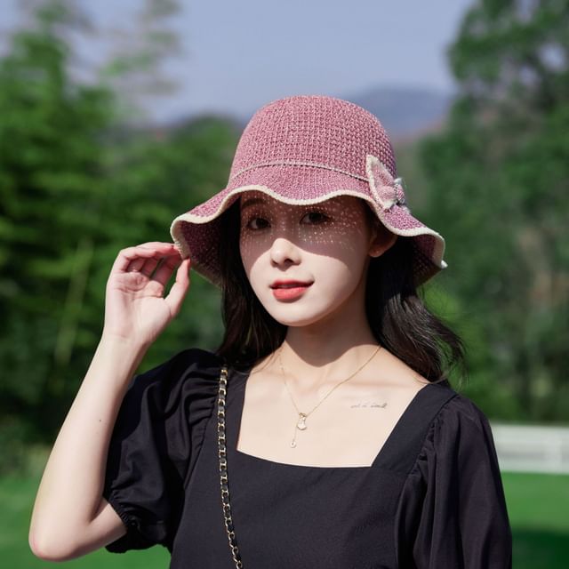 Bow Ruffle Bucket Hat