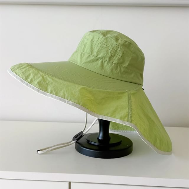 Hat Contrast Hiking Trim Plain Bucket