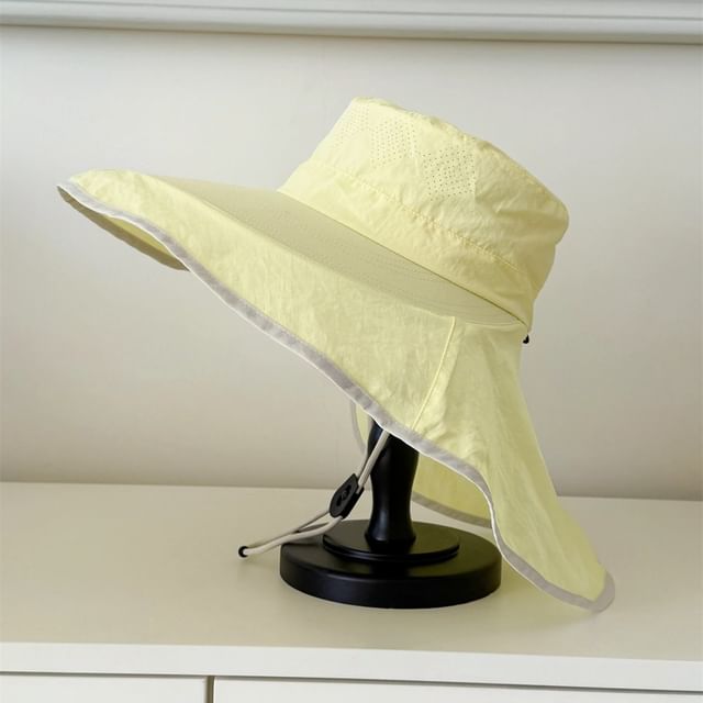 Hat Contrast Hiking Trim Plain Bucket